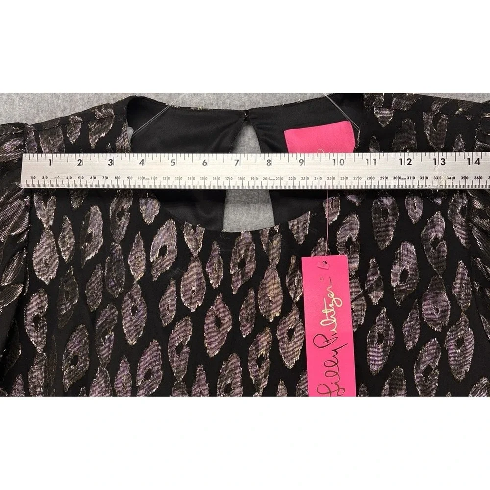 NWT Lilly Pulitzer Francis Silk Metallic Leopard Shift Dress Glam Luxe Chic Bold